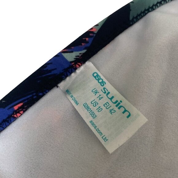 ASOS Bikini 8/10 Halter Cutout Highrise Bottom Leopard Print - Picture 6 of 15